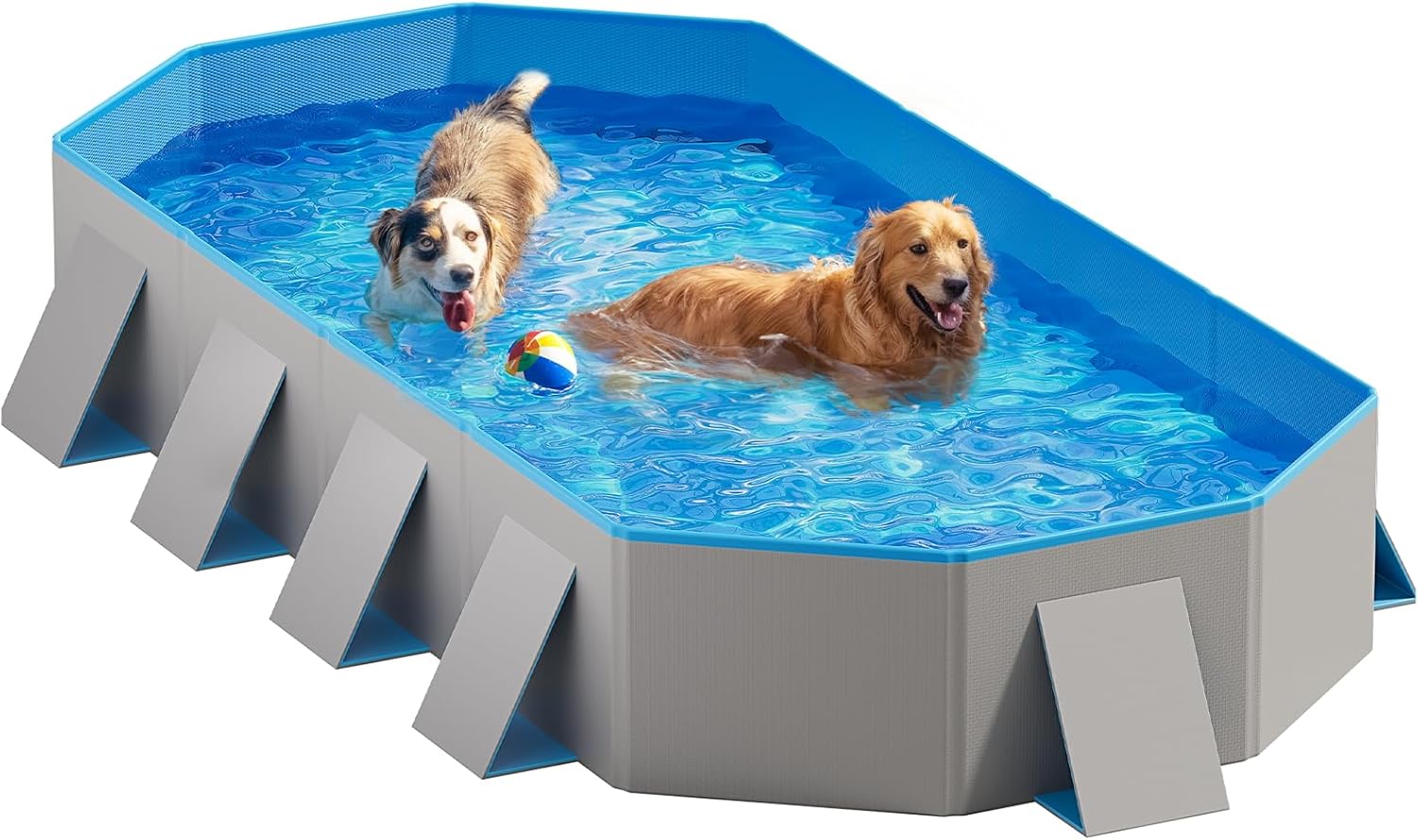 Peteast Foldable Dog Pool - Durable Extra Large Pet Bathtub