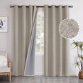 Linen Blackout Curtains 2 Panels 52 x 84 in - Thermal Light Blocker