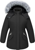 WULFUL Girls Winter Parka Coat Long Waterproof Warm Fleece Puffer