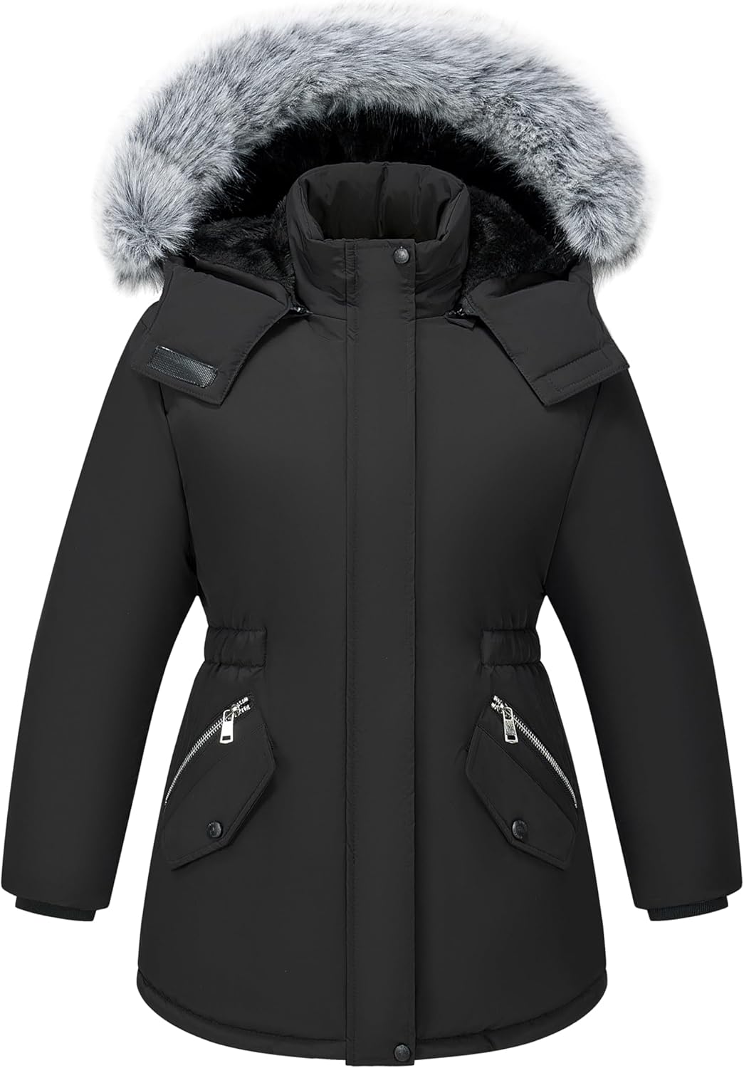 WULFUL Girls Winter Parka Coat Long Waterproof Warm Fleece Jacket