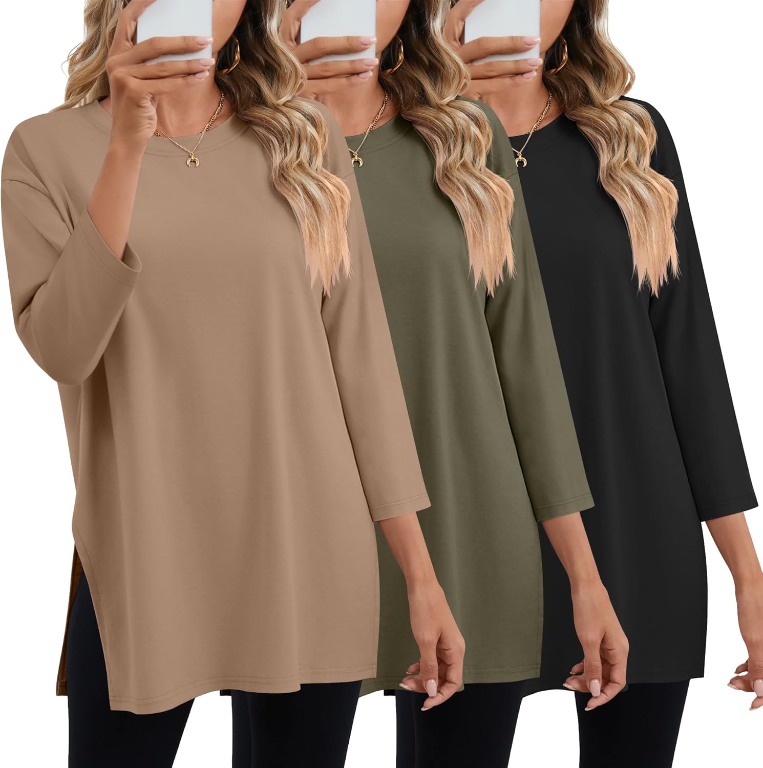 Huukeay Women's Oversized T Shirts for Workout and Casual Wear