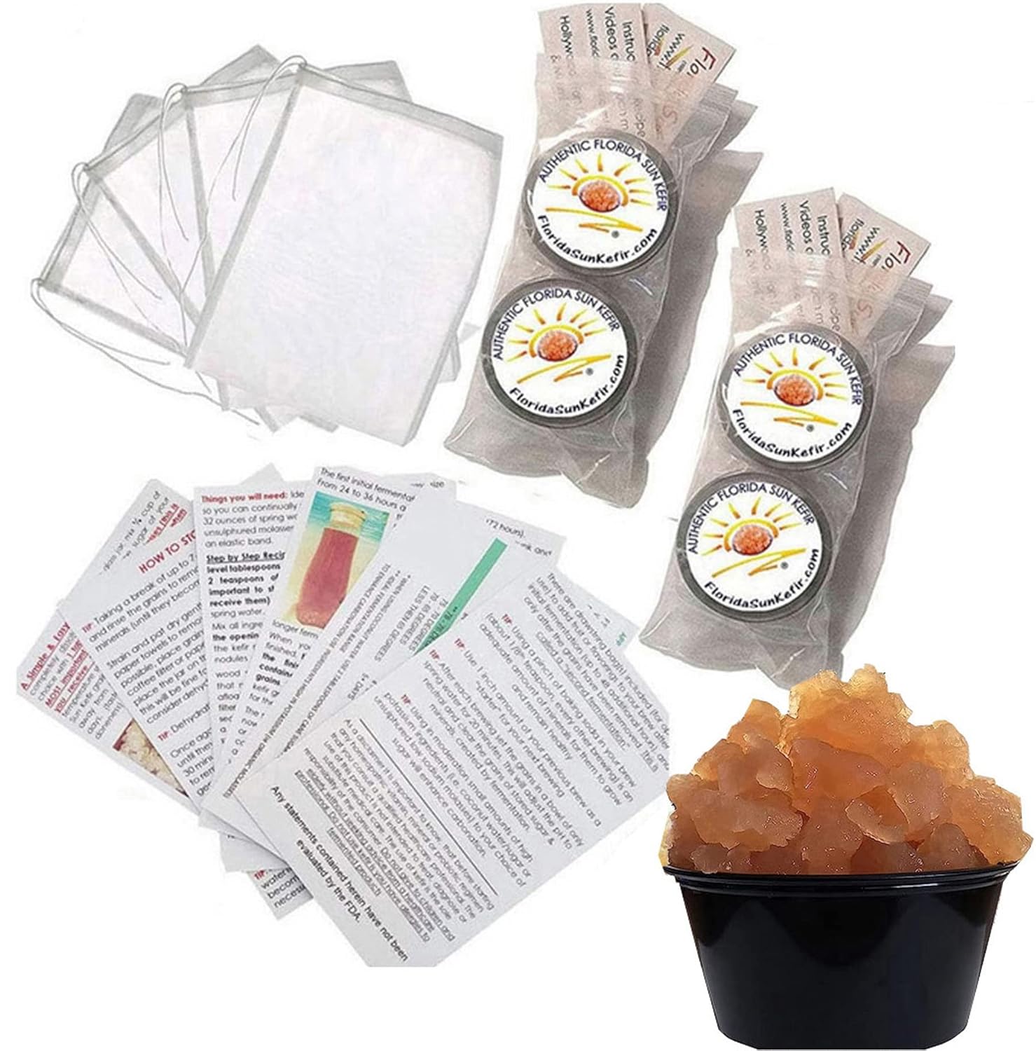 Live Florida Sun Kefir Water Grains for Natural Probiotics