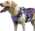 No Pull Dog Harness Tactical Vest Purple Camo XL - Breathable Mesh