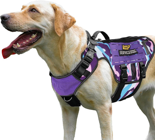 No Pull Dog Harness - Tactical Military Vest for Large Dogs