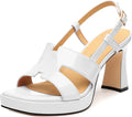 Roserwish Chunky Block Platform Heels - Comfortable Strappy Sandals