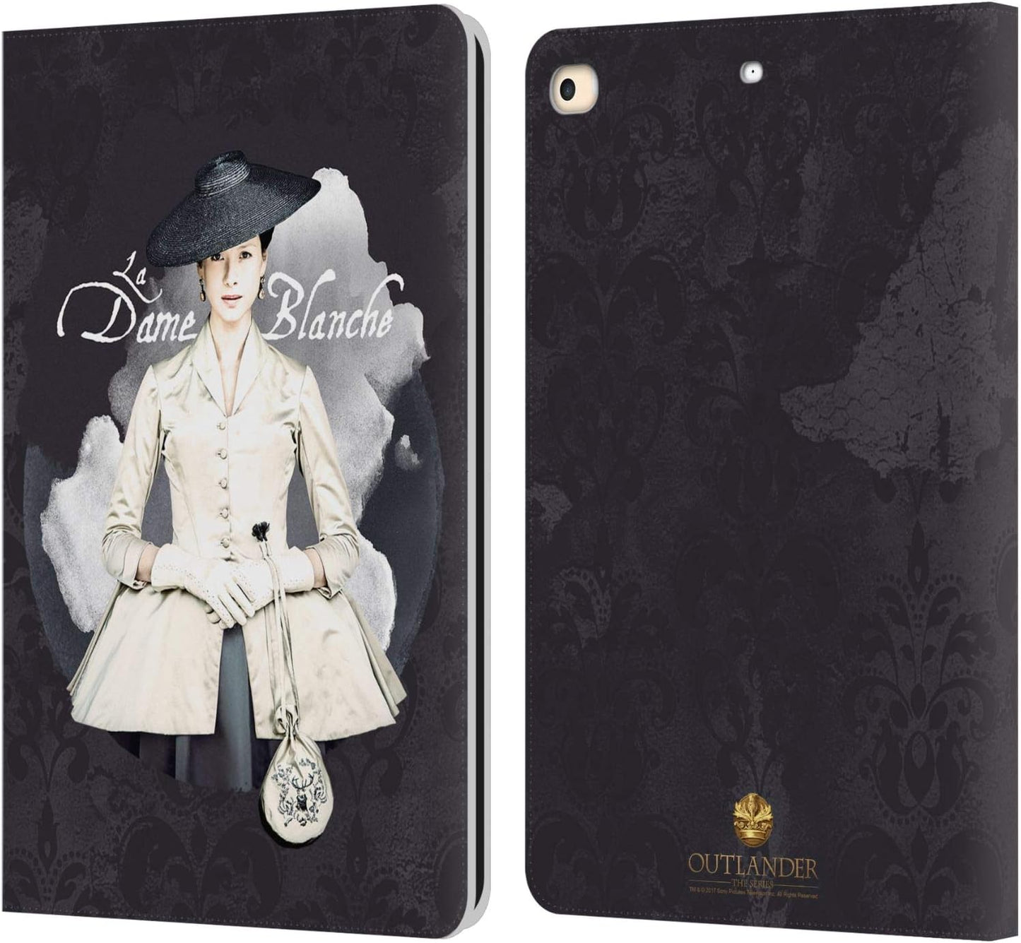 Outlander La Dame Blanche Portraits Leather Wallet Case for iPad