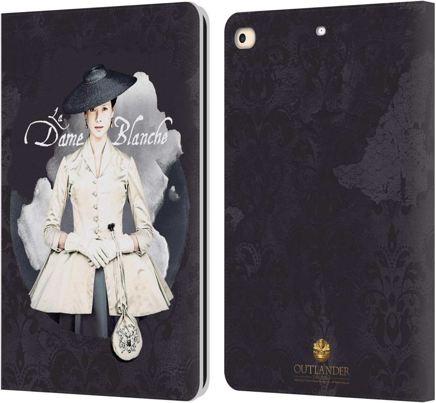 Outlander La Dame Blanche Portraits Leather Wallet Case for iPad