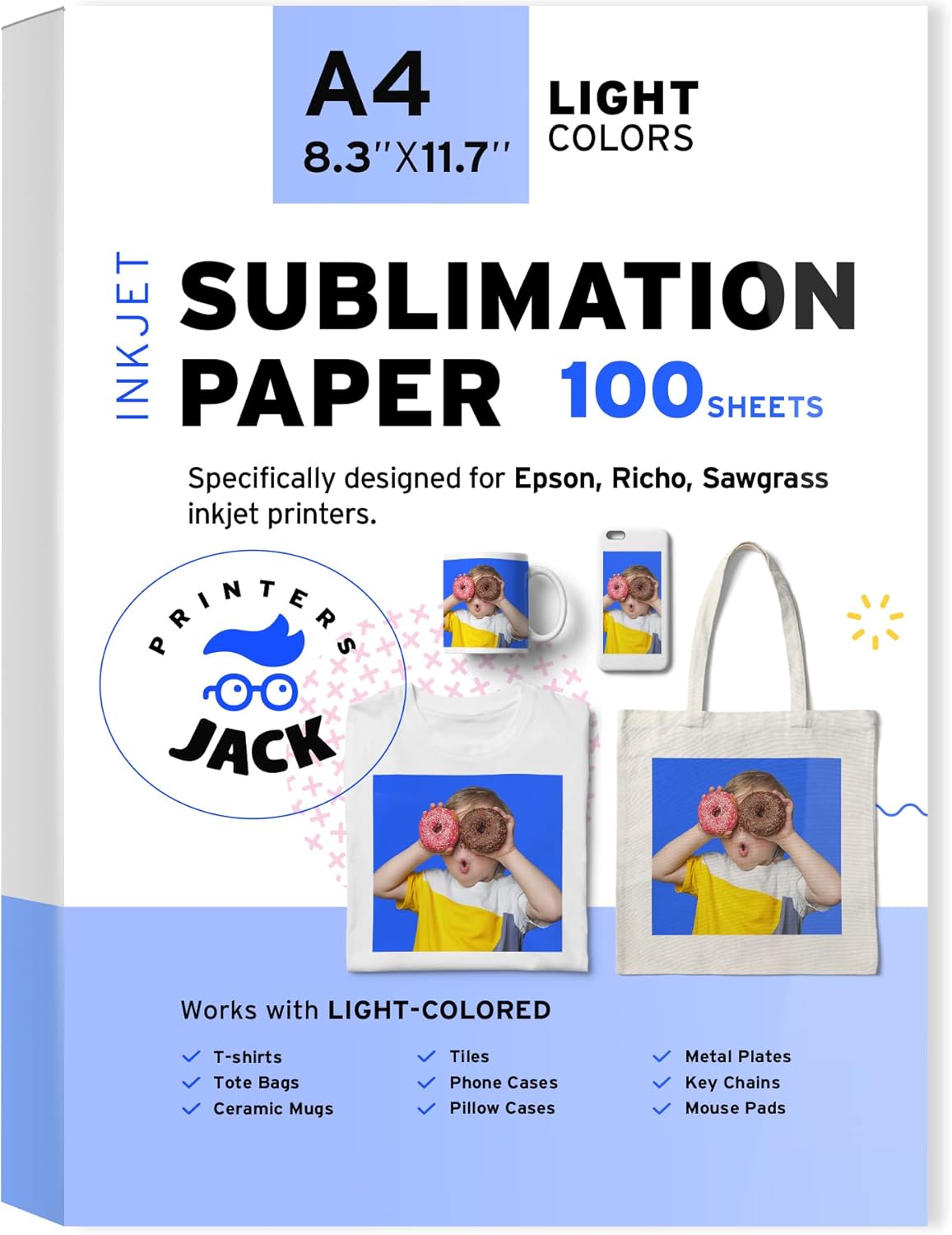 100 Sheets Sublimation Paper for Vibrant DIY Prints