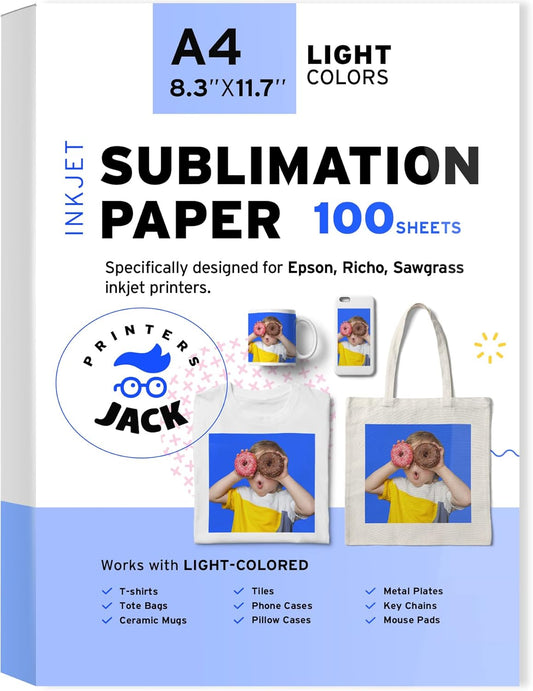 100 Sheets Sublimation Paper for Vibrant DIY Prints