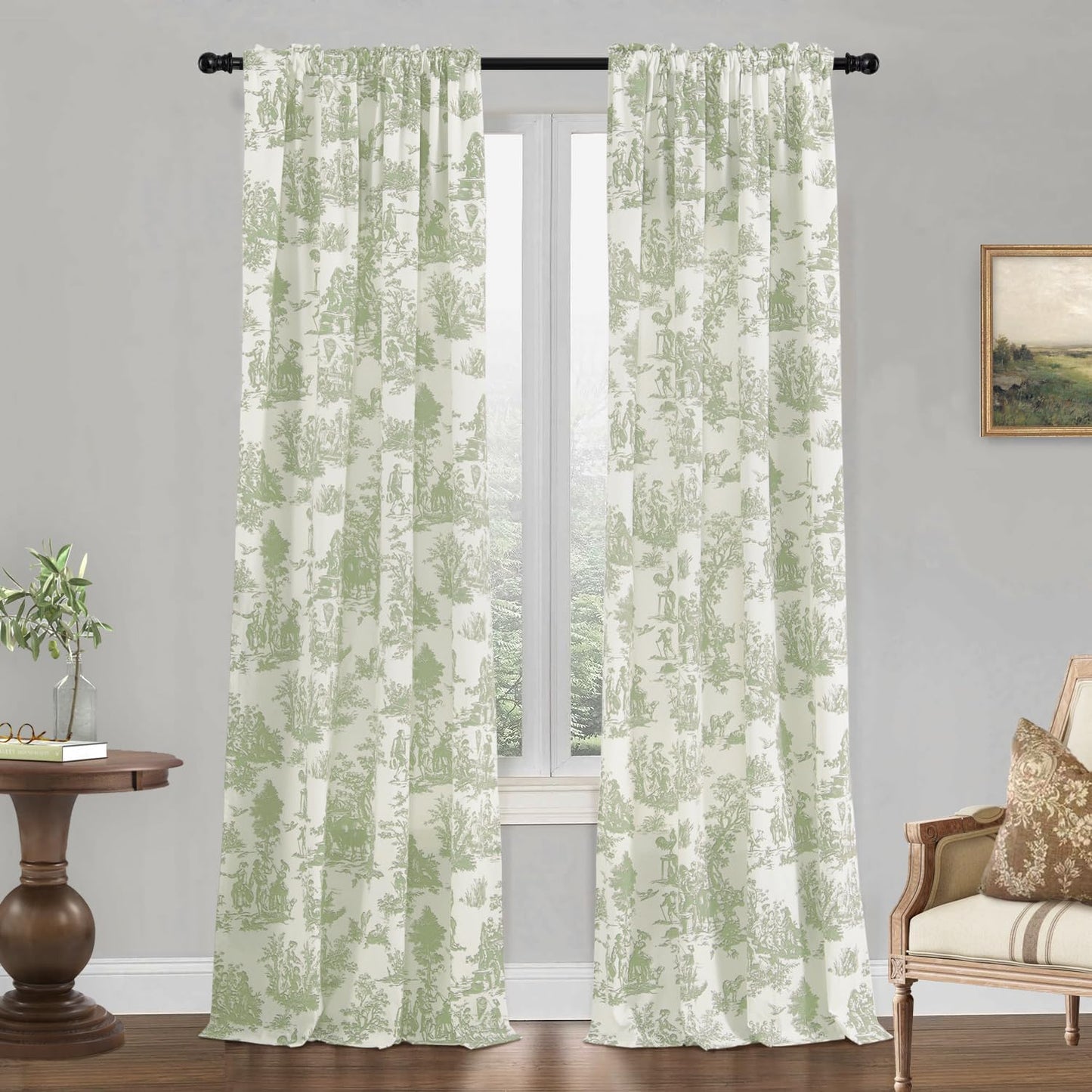 Sage Green Curtains 96 Inches Long for Bedroom and Living Room