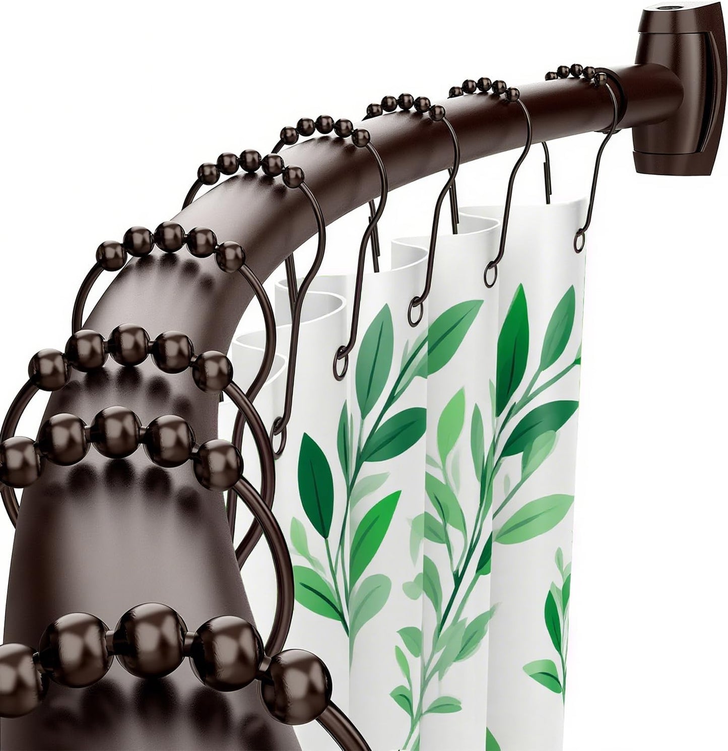 Curved Shower Curtain Rod Adjustable 40-72 Inches for Bathrooms