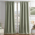 Sage Green Velvet Curtains 96 in 2 Panels - Thermal, Room Darkening