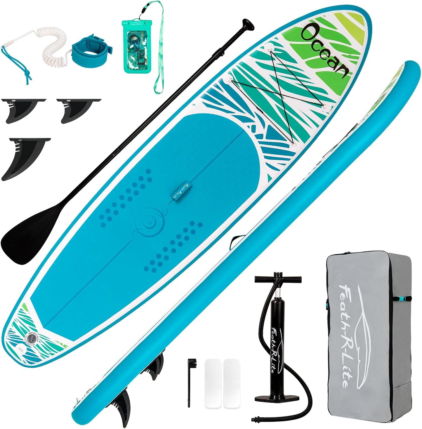 FEATH-R-LITE Inflatable Paddle Board for Adults with Accessories