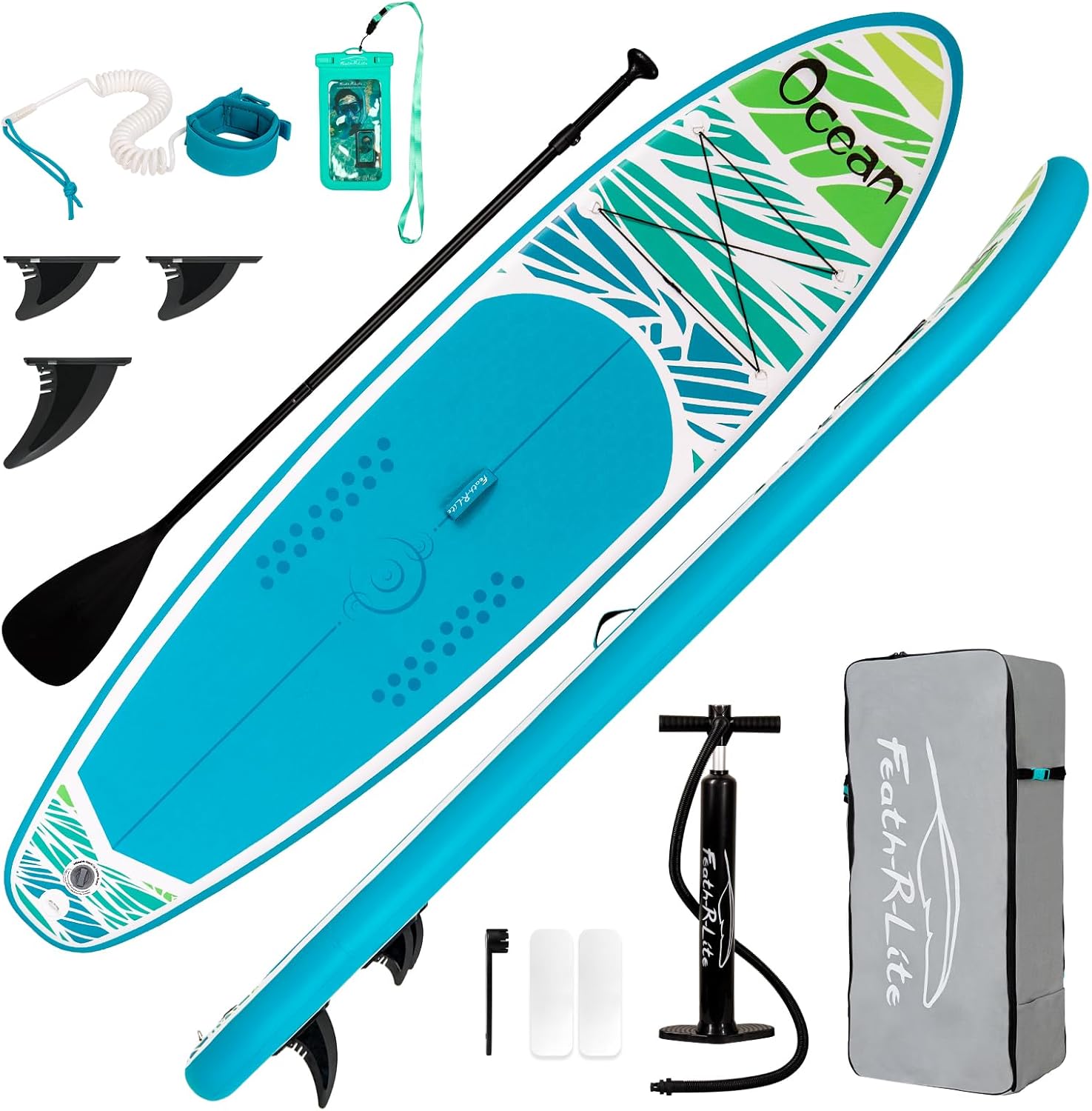 FEATH-R-LITE Inflatable Paddle Board for Adults with Accessories