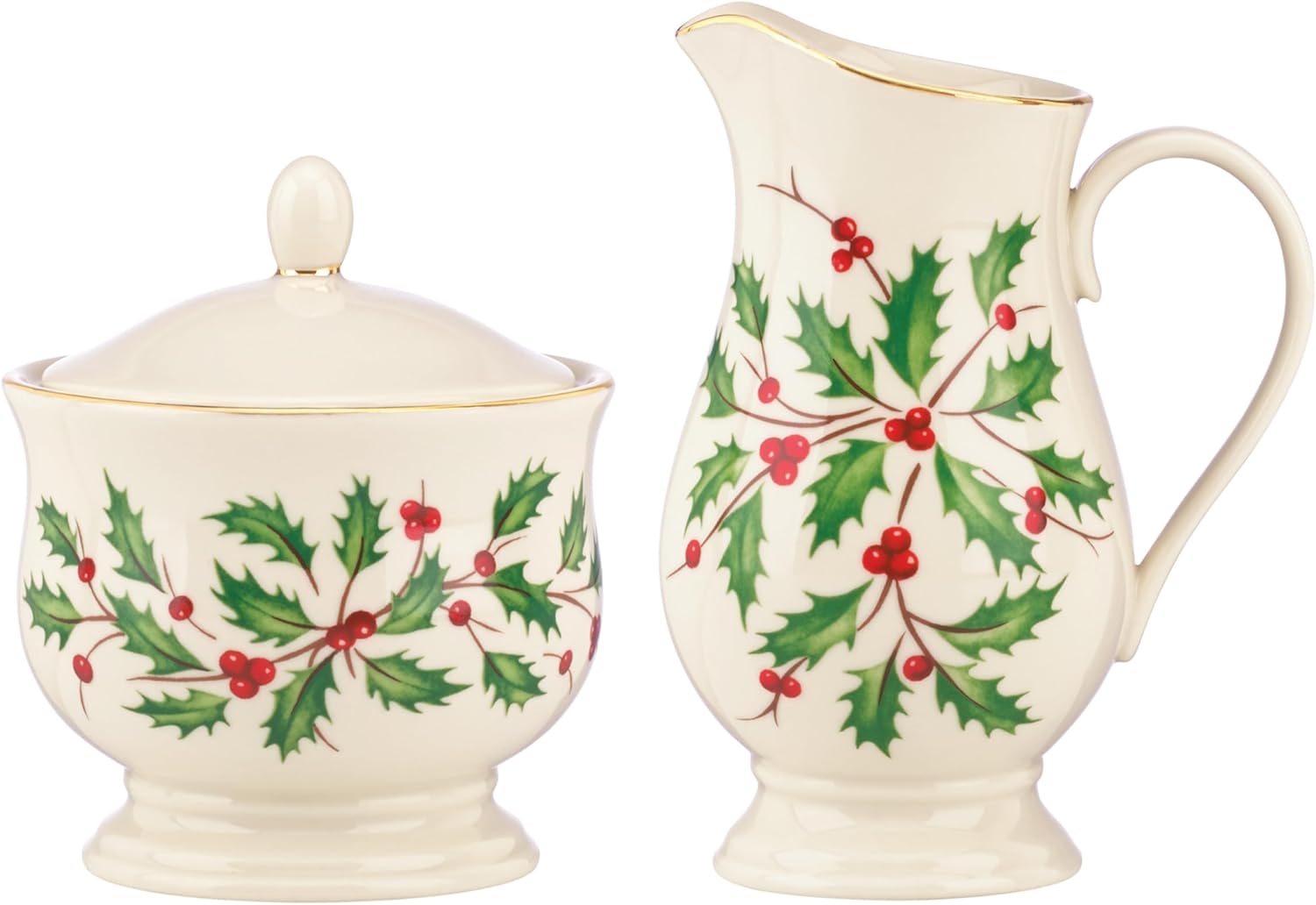 Lenox Holiday Sugar & Creamer Set for Elegant Christmas Hosting