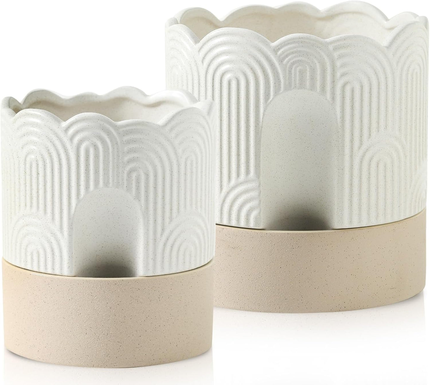 Nihow Self Watering Plant Pot Set for Indoor Plants - 6 & 8 Inch
