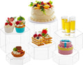 Leinuosen 6 Pcs Large Buffet Risers Hexagonal Clear Display