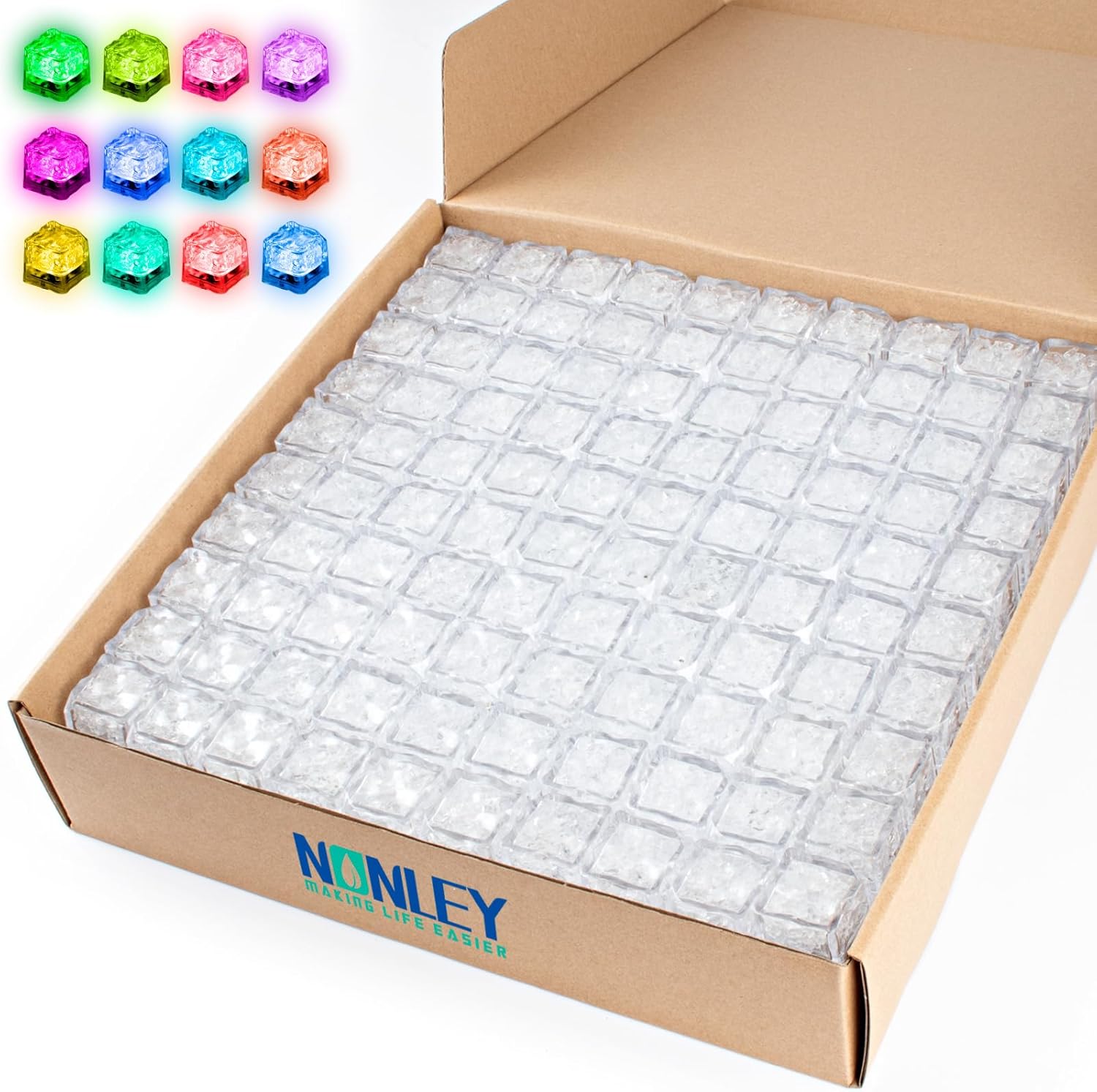 Light Up Ice Cubes for Drinks - 200 PCS Multicolor LED Fun