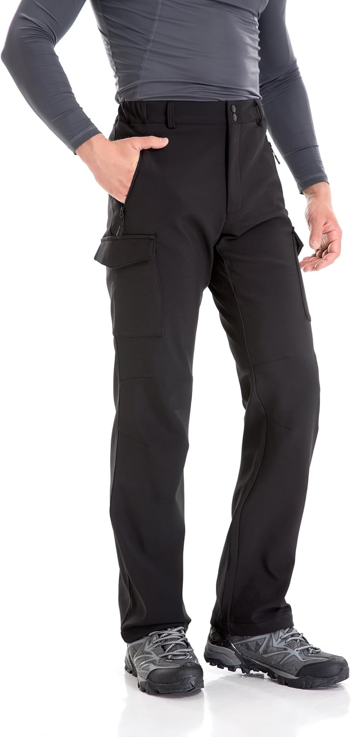 Men's Fleece Lined Insulated Softshell Pants for All Weather