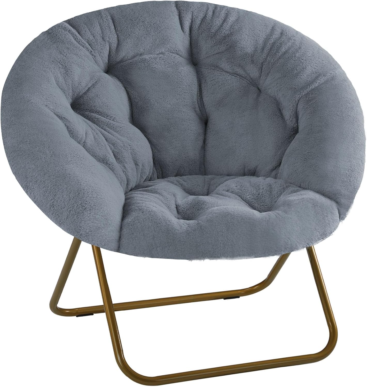 DUMOS Comfy Saucer Chair: Plush Faux Fur Lounge Seat for Relaxation