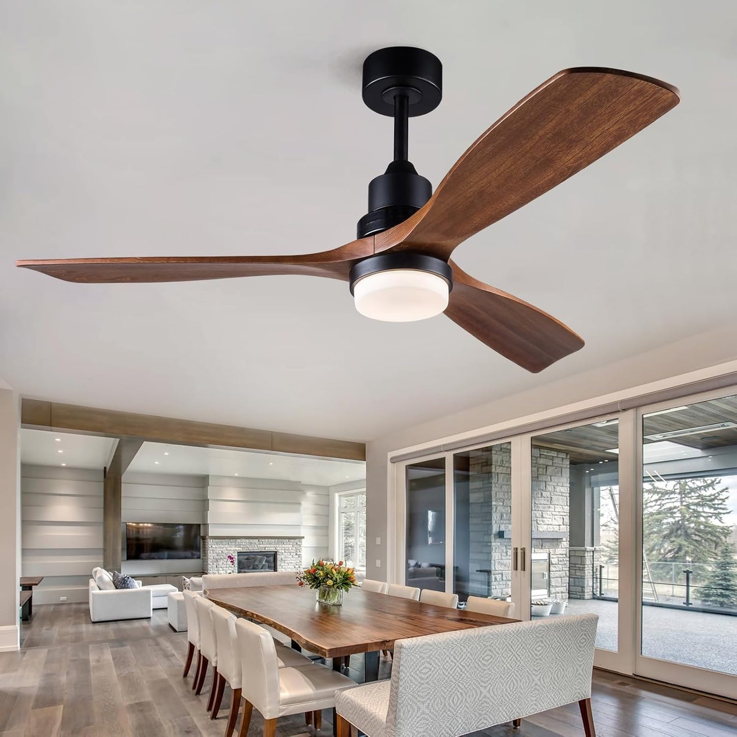 52 Inch Ceiling Fan with Lights and Remote Control for Home
