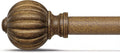 Antiqued Bronze Curtain Rods 72 to 144 in - Heavy Duty Pumpkin Finials