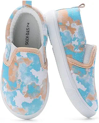 STQ KIDS Toddler Boys & Girls Slip On Canvas Shoes for Comfort