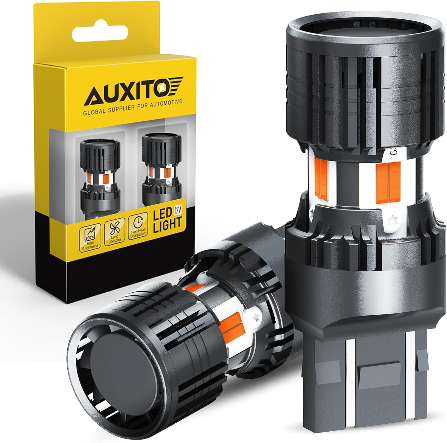 AUXITO 7443 LED Bulbs Amber Yellow for Turn Signal Lights