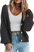 Women's Chunky Knit Open Front Cardigan - Oversized Short Coat