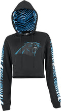 Zubaz NFL Women's Zebra Team Logo Crop Top Hoodie for Gamers