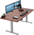 60 x 30 in Electric Standing Desk with Dark Walnut Top - Memory Lift