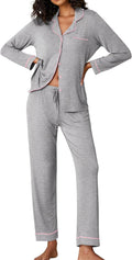 Ekouaer Pajamas Women's Long Sleeve Sleepwear Set - Soft Cozy patterns