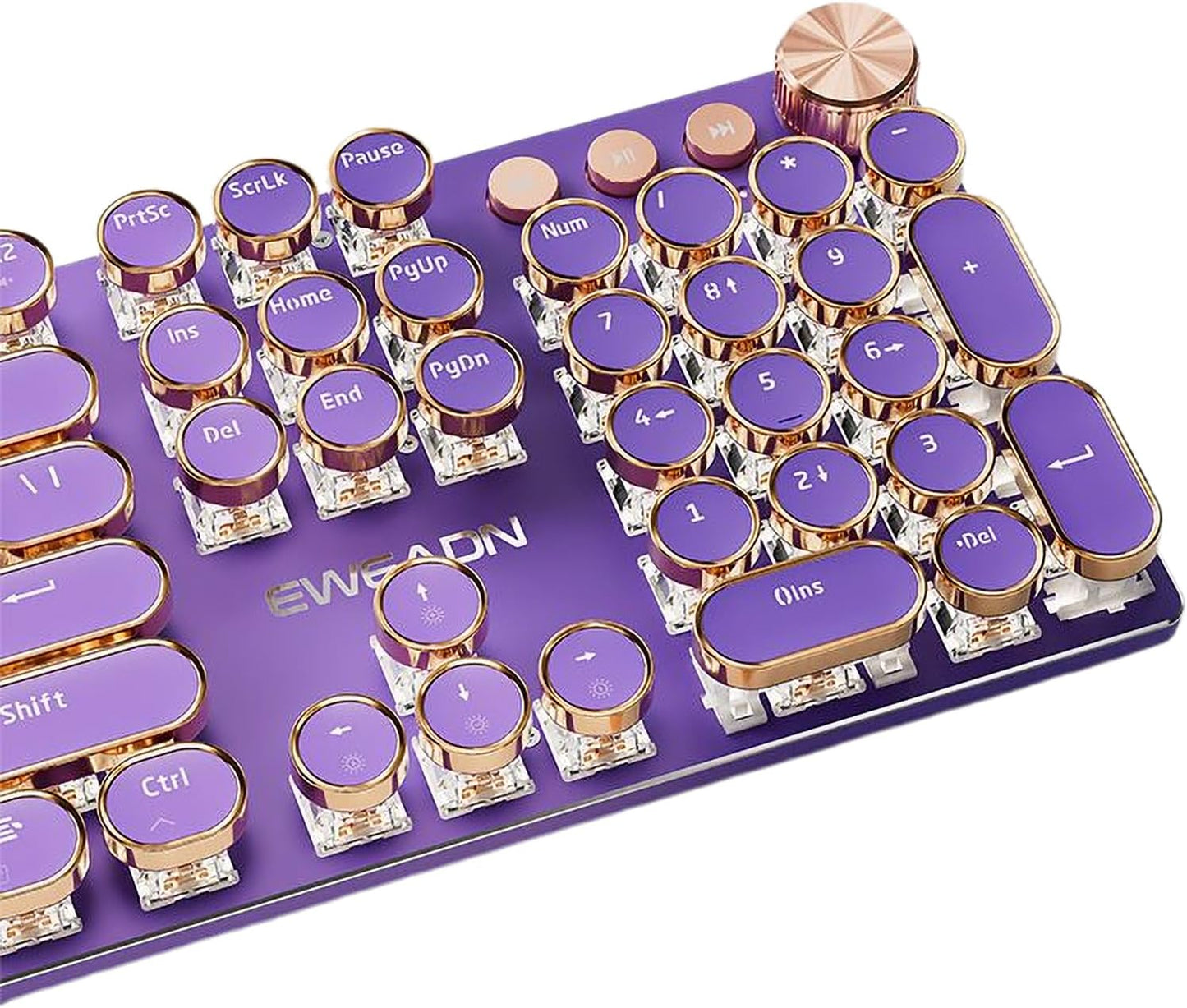 Typewriter Style Mechanical Gaming Keyboard with Retro Design
