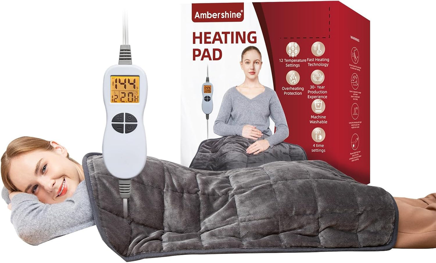 Ambershine 17ft'x33ft' Weighted Heating Pad for Pain Relief