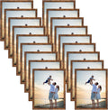 8x10 Rustic Brown Picture Frames 18 Pack - Affordable Multi Photo Set