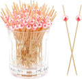 120PCS Fancy Pink Pearl Cocktail Picks 4.7Inch