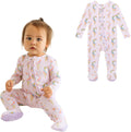 Stylish Ruffle Trim Footie Pajamas for Baby Girls by Posh Peanut