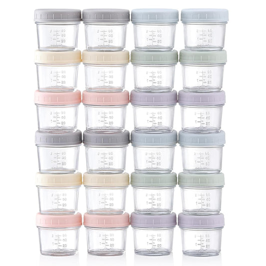 VITEVER 24-Pack Glass Baby Food Storage Containers - Easy Meal Prep