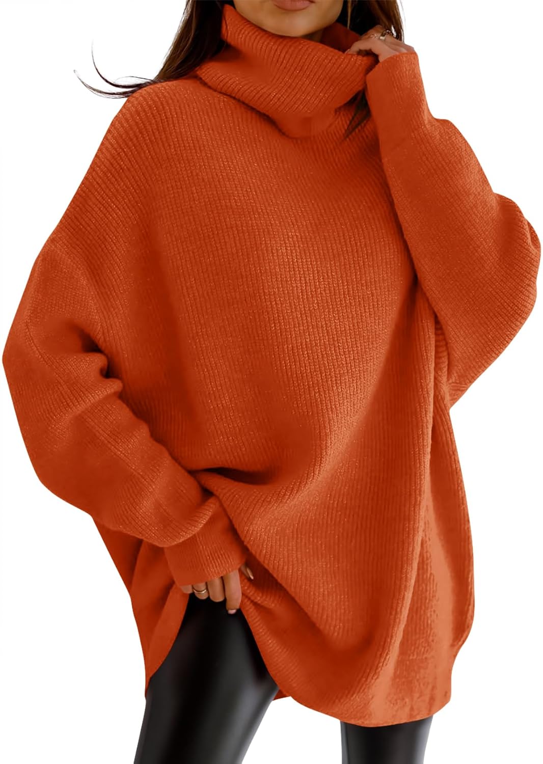 Oversized Turtleneck Sweater for Women - Cozy Fall Knit Top