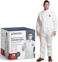 Hazmat Suits Disposable 25 Pack 5X-Large - Heavy Duty Coveralls
