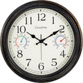 16 Inch Large Outdoor Clock with Thermometer and Hygrometer - Vintage