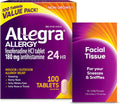 Allegra 24-Hour Allergy Relief Tablets 100-Count - Fast, Non-Drowsy