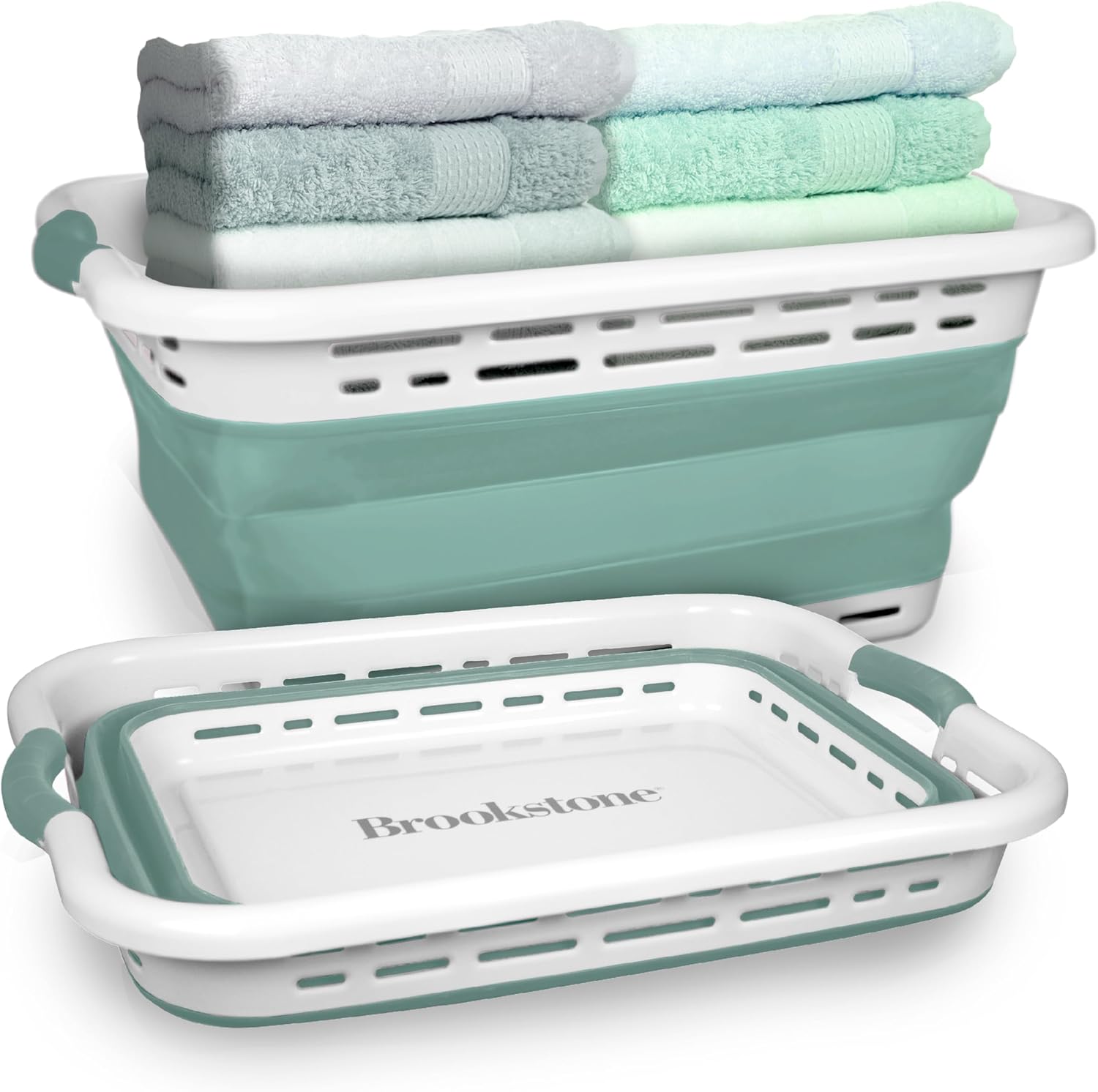 Collapsible Laundry Basket by Brookstone - Space Saving Design