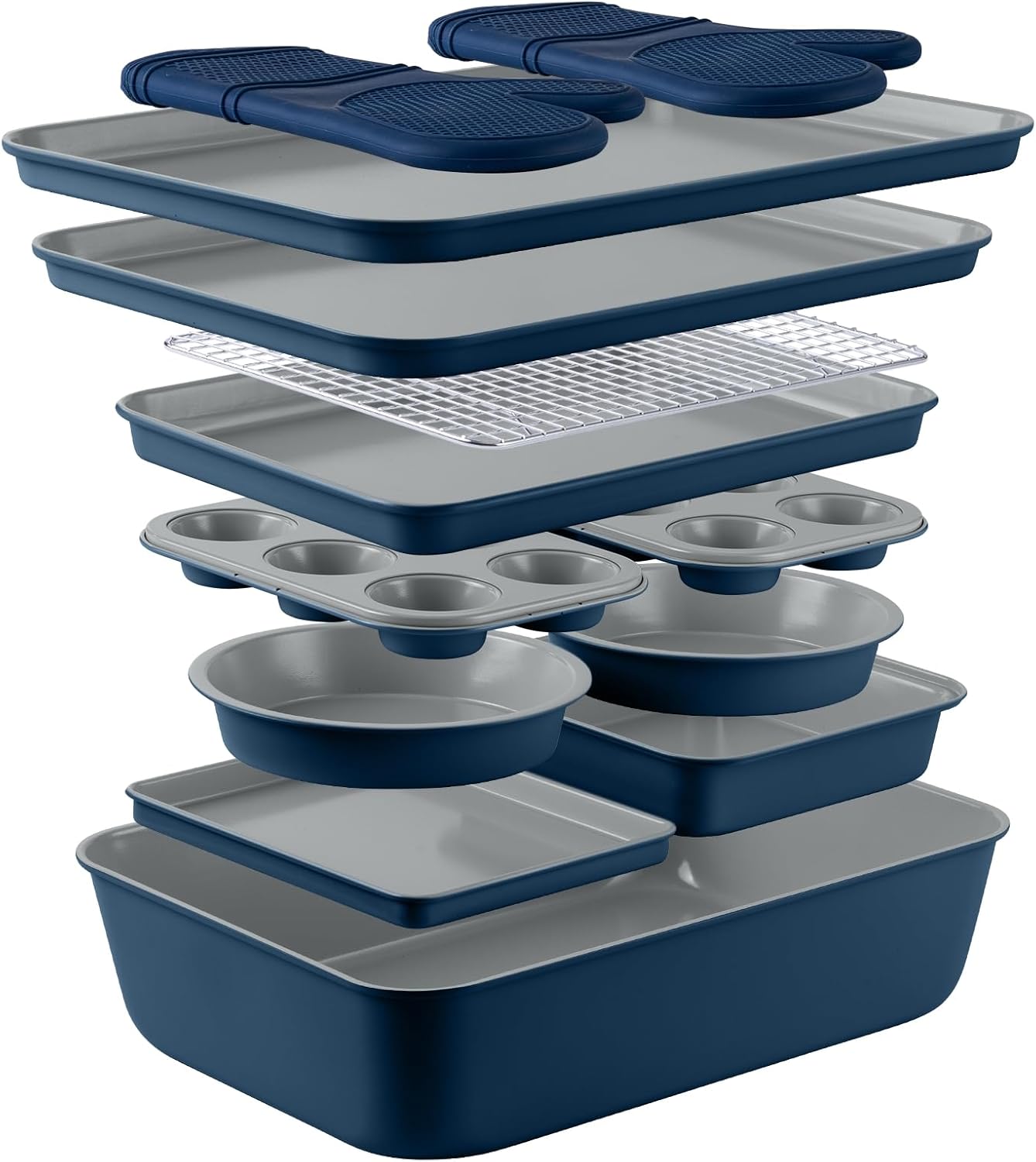 Country Kitchen Nonstick Stackable Bakeware Set for Easy Baking