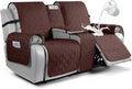 Loveseat Recliner Cover Coffee - Split 4-Piece Waterproof Protector