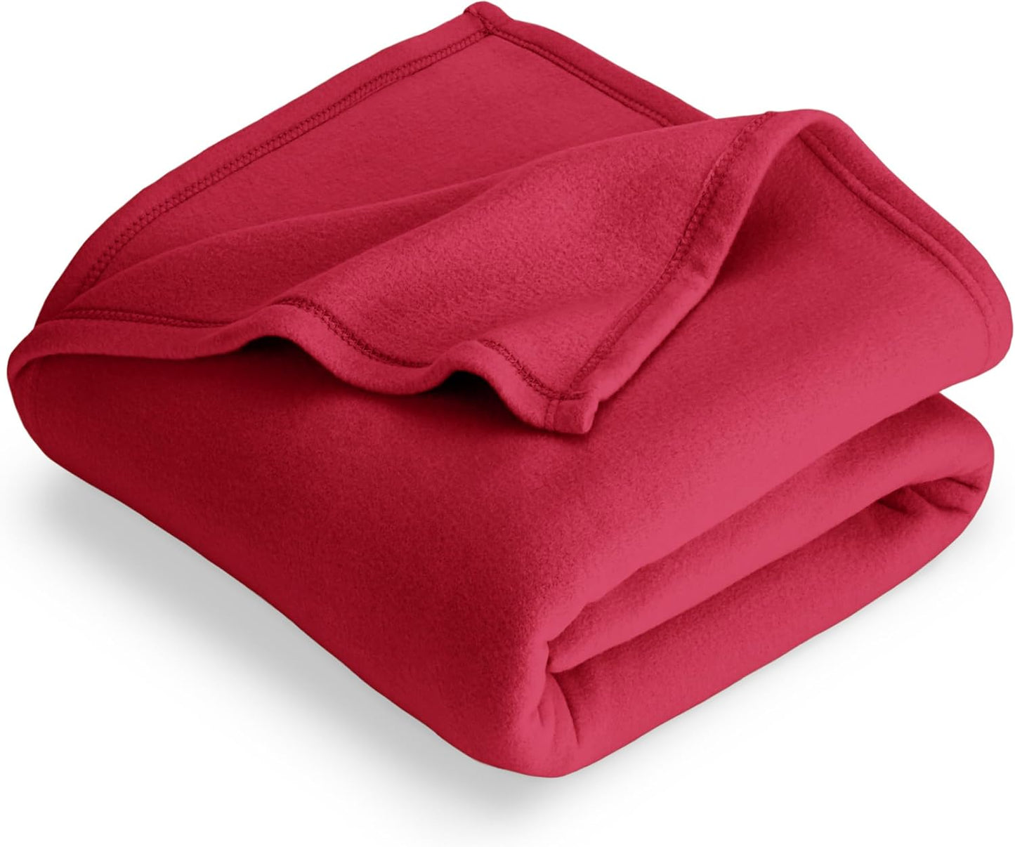 Bare Home Polar Fleece Blanket - Cozy Warm Full/Queen Red