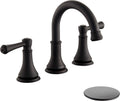 Matte Black 8 in Widespread Bathroom Sink Faucet with Pop-Up Drain
