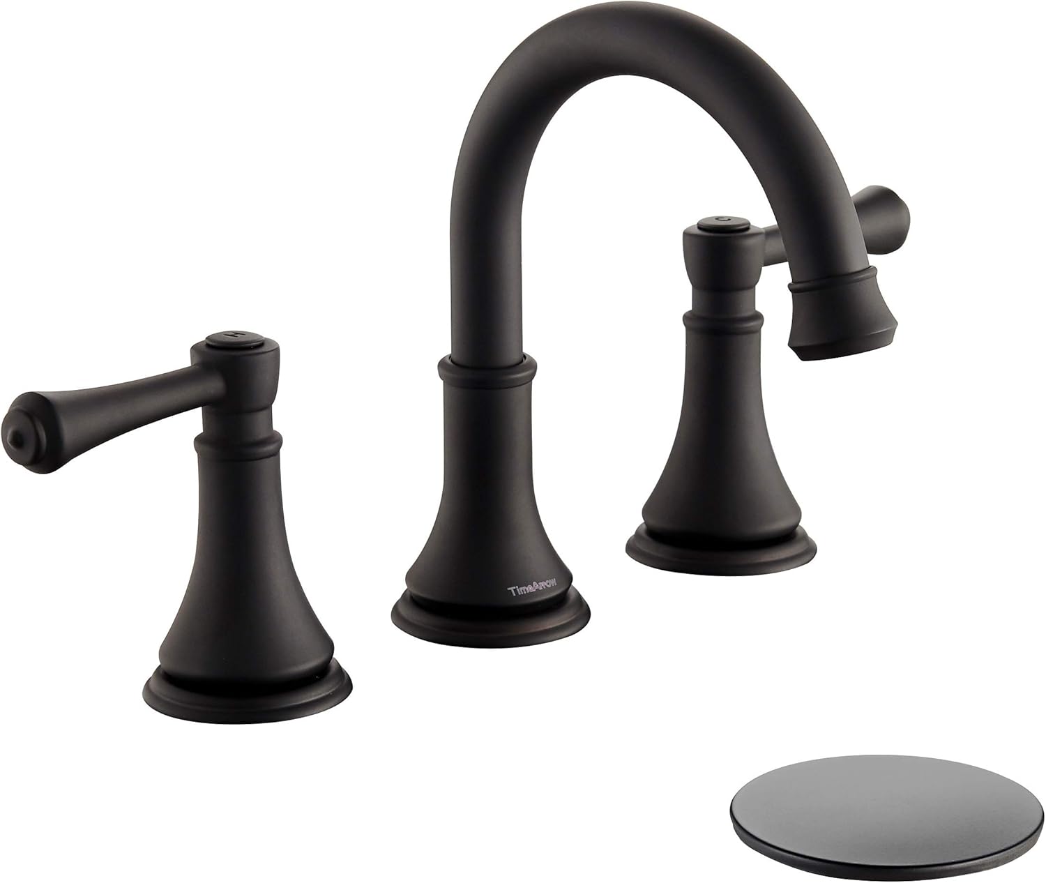 Matte Black 8 inch Widespread Bathroom Sink Faucet with Drain