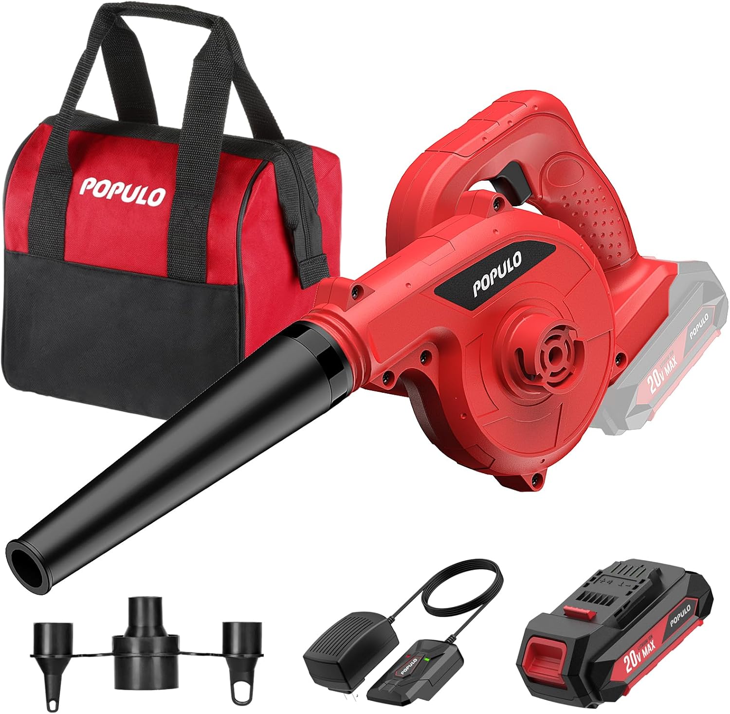 POPULO 20V Cordless Mini Electric Blower Kit for Easy Cleaning