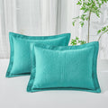 WINLIFE King Size 100% Cotton Quilted Pillow Sham Set of 2